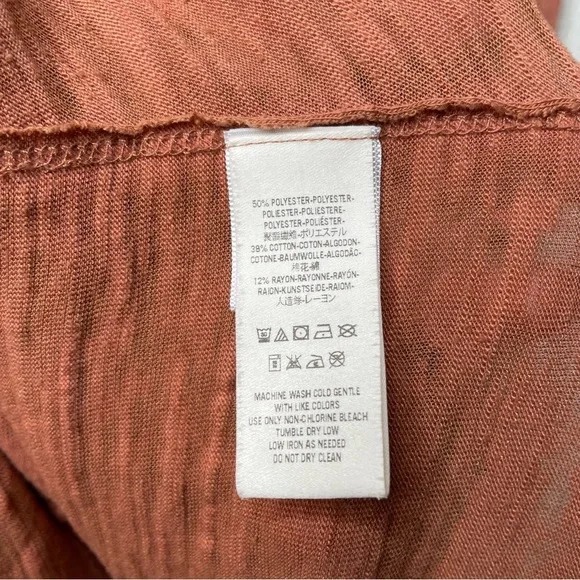 We The Free Mock Neck Sleeveless Tank Top Rust Burnt Orange Boho Free People - Picture 9 of 10